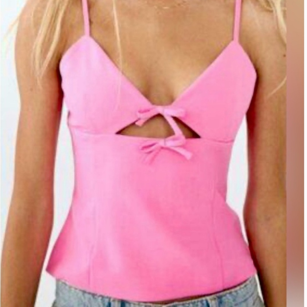 Zara Pink Camisole with Bow Accents